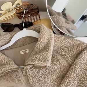 john galt brandy melville tan sherpa jacket